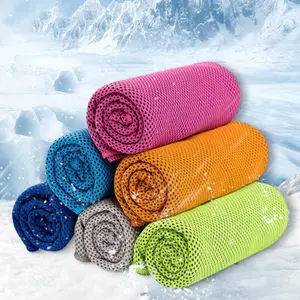 Cool Cooling Towel Portable Gym Towel Customized Custom Design Logo Super Sport Quick Dry Sports Sweat Instant Ice Knitted Nylon