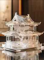 Modèle de bâtiment en acrylique transparent personnalisé pour exposition et cadeau d'affaires