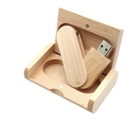Clé USB pivotante en bois, écologique, avec logo gravé sur mesure, 8 Go à 128 Go, pour cadeau promotionnel