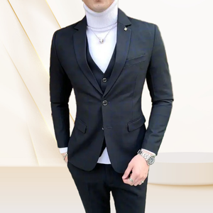 Costumes formels pour hommes en stock, prêts à être expédiés, couleur <span class=keywords><strong>gris</strong></span>, <span class=keywords><strong>costume</strong></span> en tweed pour anniversaire, trois pièces, vêtements élégants, costumes à carreaux pour hommes - Product Image 5