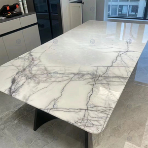 В итальянском стиле; Комплект домашней мебели камень обеденный стол прямоугольной 6 местный мраморный обеденный стол и стул наборы для ухода за кожей - Product Image 6