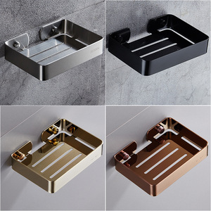 Porte-savon carré standard en acier inoxydable brossé, simple couche, pour rangement salle de bain et toilettes - Product Image 5