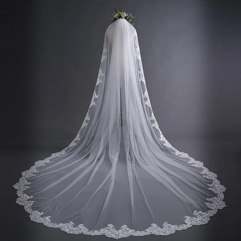 Nouveau design voile de mariage de haute qualité 3m voile de mariée voile en dentelle traînant voile de mariage