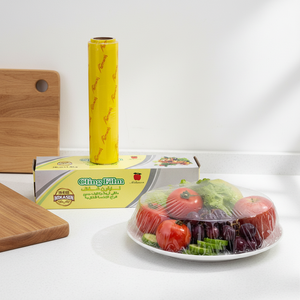 <span class=keywords><strong>Pellicola</strong></span> trasparente personalizzata per alimenti con supporto e coltello da taglio per avvolgere frutta e verdura. - Product Image 2