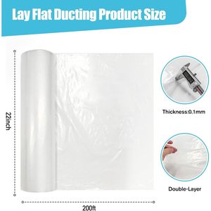 Tuyau flexible plat en polyéthylène de 10 mètres, 22 pouces, pour ventilateur soufflant, HVAC, atelier, élimination de la poussière et des fumées - Product Image 3