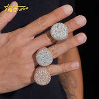 Bague pour homme en argent 925 avec moissanite, sertie en Moissanite inversée, testée au diamant, style Hip Hop, bijoux fins, entrepôt US
