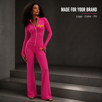 OEM ODM 2026 Vêtements pour femmes Ensemble 2 pièces brodé Y2K : Veste et pantalon évasé à taille pliable, adaptés aux grandes tailles, Survêtements