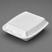 Boîte à lunch jetable en mousse à compartiment unique de 8 pouces 2A pour hamburgers, plateau en mousse pour aliments, conteneur en mousse