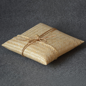 Promotion small size square shape natural material bamboo gift box bamboo purse gift
