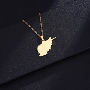 Collar de Cadena con Colgante de Mapa de Afganistán Personalizado al por Mayor, en Oro, Plata y Acero Inoxidable, para Hombres y Mujeres - Product Image 5