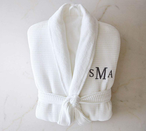 <span class=keywords><strong>Accappatoio</strong></span> Unisex SANHOO di <span class=keywords><strong>Lusso</strong></span> 100% Cotone per Hotel di <span class=keywords><strong>Lusso</strong></span>, Doppio Strato, Bianco, in Spugna Waffle per Uomo e Donna - Product Image 4