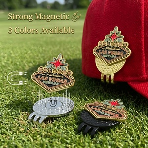 Marqueur de balle de golf en alliage de zinc prêt à être expédié, marqueur de golf en métal pour clip de chapeau, vente en gros, cadeau pour golfeur, commande en gros, plusieurs designs, en promotion - Product Image 1