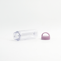 Bouteille d'eau cylindrique en plastique AS de 500 ml personnalisée JWAY en gros, écologique, avec couvercle à vis en PP et poignée, pour boissons