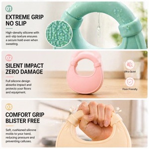 <span class=keywords><strong>Kettlebell</strong></span> en silicone souple, compact et écologique, avec poignée confortable pour la musculation à domicile - Product Image 4