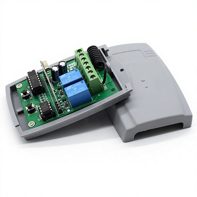 12-24V Wireless RF Remote Control Garage Door Relay Module Switch Receiver 2-Channel 433MHz Fixed/Rolling Code