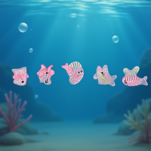 Barrettes pour enfants Série Océan, motif animaux marins, rose, plastique transparent, style dessin animé, usage quotidien, haute qualité 48301 - Product Image 2