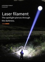Linterna LED Táctica Portátil Recargable de Aleación de Aluminio con Láser Blanco, Clasificación IP55, Alcance de Haz de 1000 m, Más de 5000 Lúmenes, para Camping