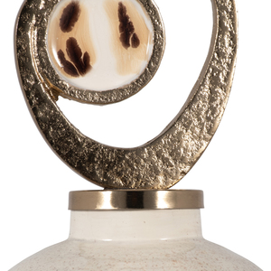 Vaso Decorativo in Vetro con Coperchio a Spirale in Metallo, Vaso Alto per Fiori, per Soggiorno, Arredamento Casa, Decorazione Camera da Letto - Product Image 5