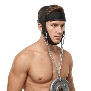 Harnais de musculation robuste et antidérapant en nylon et chaîne d'acier, réglable, pour exercices de cou et levée de poids – Vente chaude - Product Image 1