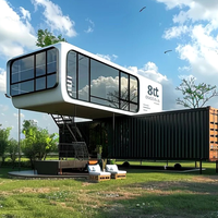Maison capsule modulaire préfabriquée en acier, maison mobile miniature moderne de luxe, préfabriquée pour usage extérieur