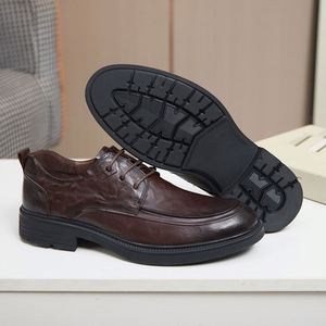 Dropshipping Wholesale High Quality Square Lace-Up Leather <b>Dress</b> Shoes for <b>Men</b> Trendy Business Formal Handmade Anti-Slip - Product Image 3