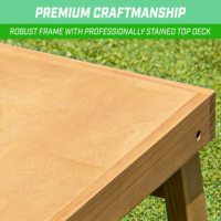 Ensemble de planches de cornhole en bois artisanal, finition teintée bois naturel, jeu de lancer d'extérieur, 8 sacs de haricots avec sac à cordon, bois massif de qualité artisanale