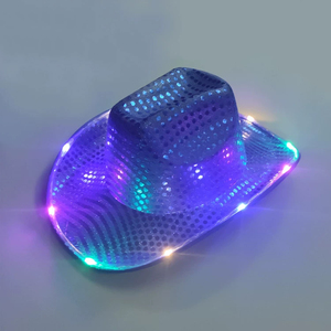 Sombrero <span class=keywords><strong>de</strong></span> Vaquero LED <span class=keywords><strong>de</strong></span> Colores al por Mayor, 3 Modos <span class=keywords><strong>de</strong></span> Iluminación, Material Ecológico, para Halloween, Navidad, Cosplay, <span class=keywords><strong>Carnaval</strong></span>, Duradero - Product Image 4