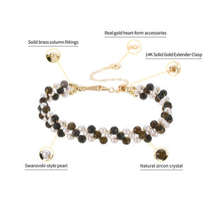 Pulsera <span class=keywords><strong>de</strong></span> Perlas <span class=keywords><strong>de</strong></span> Cristal <span class=keywords><strong>de</strong></span> Circonio Natural Estilo <span class=keywords><strong>Swarovski</strong></span> con Cuentas <span class=keywords><strong>de</strong></span> Oro <span class=keywords><strong>de</strong></span> 14K Sólido <span class=keywords><strong>de</strong></span> Alta Costura para <span class=keywords><strong>Mujer</strong></span>, Nueva Colección 2025, Fácil <span class=keywords><strong>de</strong></span> Ajustar, Lista para Regalar - Product Image 4