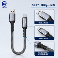 Câble USB 3.2 Gen 2 10 Gbps 65W 3A USB-A vers USB-C professionnel LUNG KAY pour disque dur, PC, tablette, SSD – Personnalisation OEM/ODM