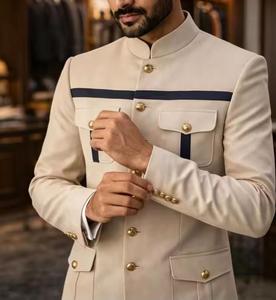 <span class=keywords><strong>Costume</strong></span> sur mesure pour homme, rouge, double boutonnage, revers pointus, blazer droit, ensemble safari 2 pièces (veste et pantalon) pour bal de promo ou soirée - Product Image 2