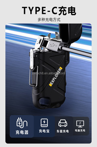 Nuevo Encendedor de Cigarrillos de Doble Arco Recargable por USB con Brújula y Linterna, Encendedor de Plasma Impermeable y Resistente al Viento, Encendedor Electrónico - Product Image 5