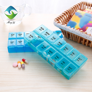 Boîte de rangement en plastique 14 compartiments, boîtier de stockage de pilules 2 fois quotidien, hebdomadaire, pour médicaments à domicile - Product Image 6