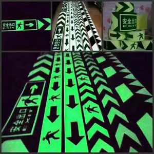 Светящаяся зеленая синяя фосфористая светящаяся в темноте Ночная настенная бумага светящиеся предупреждающие знаки аварийного выхода наклейка пленка - Product Image 6