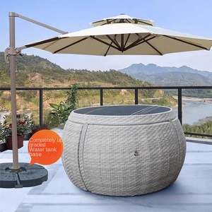 Conjunto de Mesa y Sillas de Jardín, Combinación de Ratán Informal para Exteriores, Resistente al Sol y al Agua, para Terraza, Jardín, Balcón - Product Image 4