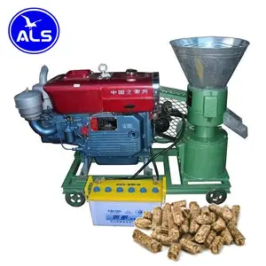 Diesel engine pig/cattle/duck feed wood grass pellet machine for animal