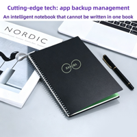 Ensemble de carnets intelligents effaçables avec logo personnalisé, carnet à spirales relié par fil réutilisable avec stylo effaçable, bloc-notes écologique