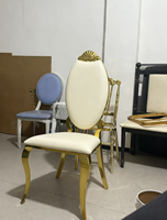 Chaises de banquet empilables de luxe dorées pour événements, réceptions et restaurants, avec dossier en O