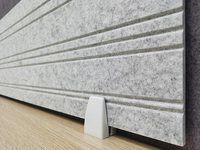 Divisor de Escritorio Acústico Moderno con Ranuras en V, Textura 3D, Fieltro PET Absorbente de Sonido para Oficina, Sala de Estar, Dormitorio, Fondo Decorativo