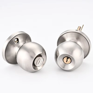 Matte Black Stainless Steel Privacy <strong>Door</strong> <strong>Knob</strong> Lock Set for Bathroom Restroom Interior <strong>Doors</strong> - Product Image 2