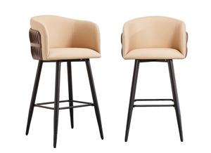 Chaise <span class=keywords><strong>de</strong></span> <span class=keywords><strong>bar</strong></span> blanche moderne <span class=keywords><strong>de</strong></span> haute qualité en acier inoxydable et cuir PU <span class=keywords><strong>pour</strong></span> salles à manger, restaurants familiaux, hôtels, salons - Product Image 4