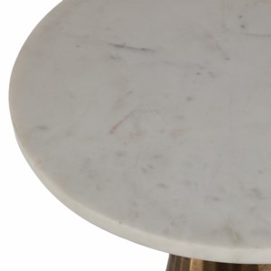 Tavolino moderno con base in metallo scanalato e piano in marmo per l'arredamento di piccoli spazi, soggiorno - Product Image 4