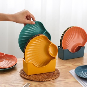 Piatto per gnocchi di tipo creativo a conchiglia piatto per frutta secca riutilizzabile in plastica Dim sum piatto divisorio durevole multifunzione - Product Image 4