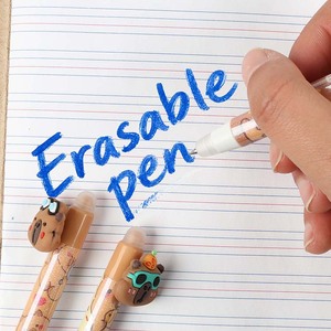 O&Q ファッション キッズ 消せるゲルペン ダブルヘッド 熱転写感応性エレメント プラスチック 0.5mm 黒/青インク 漫画動物 - Product Image 2