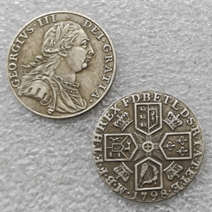 Monedas conmemorativas de estilo antiguo de 1 shilling del Reino Unido de 1787, 1798, George III, regalos, decoración del hogar - Product Image 2
