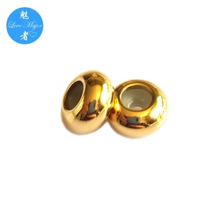 Risultati dei monili del distanziatore del tappo dell'anello di gomma dello scorrevole dell'acciaio inossidabile lucidato lucido placcato oro all'ingrosso MJJF-150 G - Product Image 1
