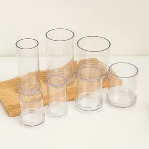 Molde cilíndrico de plástico PC de alto brillo <span class=keywords><strong>para</strong></span> velas de pilar con parte superior plana, ideal <span class=keywords><strong>para</strong></span> manualidades DIY, aromaterapia y velas de flores secas. - Product Image 5