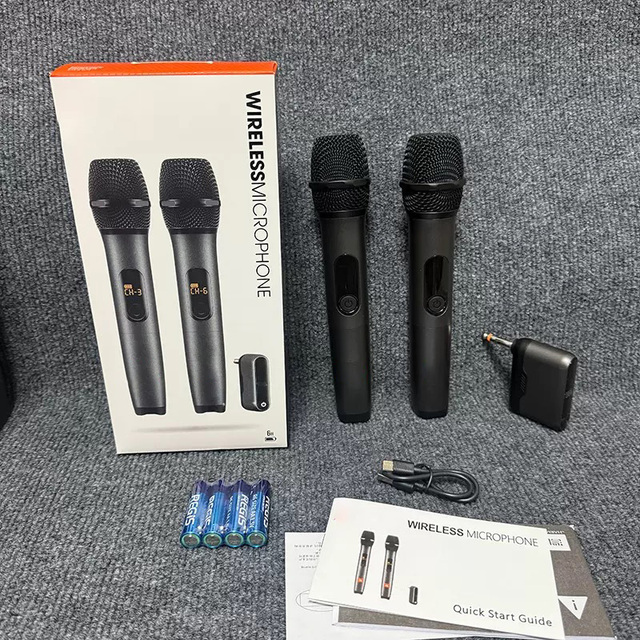 Hot Selling J301 Wireless Two Microphones System with Dual-Channel Receive Noise Cancel UHF Karaoke Mic for Stage Sing