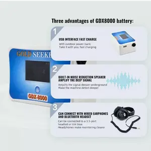 Gdx8000 גלאי מתכת תעשייתי 2m עומק תת עמיד למים הסורק 72wh סוללה אוצר פלסטיק אוצר זהב סוללה - Product Image 6