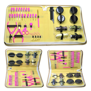 Kit d'outils pour extensions de cheveux de grande taille 2023, rose chaud et or, pour coiffeur, extensioniste, acier inoxydable de qualité chirurgicale - Product Image 1