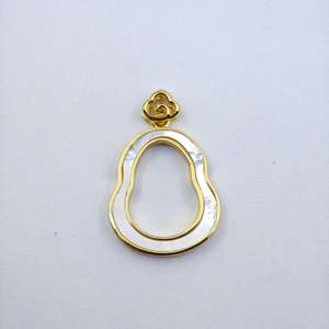 Joyería UM, Colgante de Plata 925 con Forma de Calabaza y Madreperla, para Bodas, Fiestas, Aniversarios, Venta al por Mayor, para Uso Diario Unisex/Hombres/Mujeres - Product Image 3